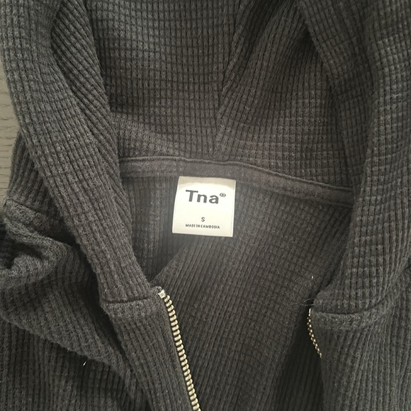Black Aritzia TNA zip up. Waffle material size small. - Picture 2 of 3